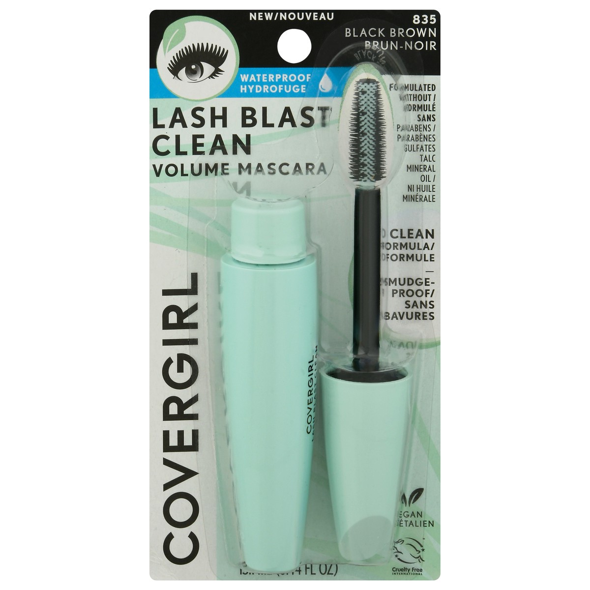 slide 9 of 10, Covergirl Lash Blast Clean Waterproof Mascara, Black Brown, 1 ct