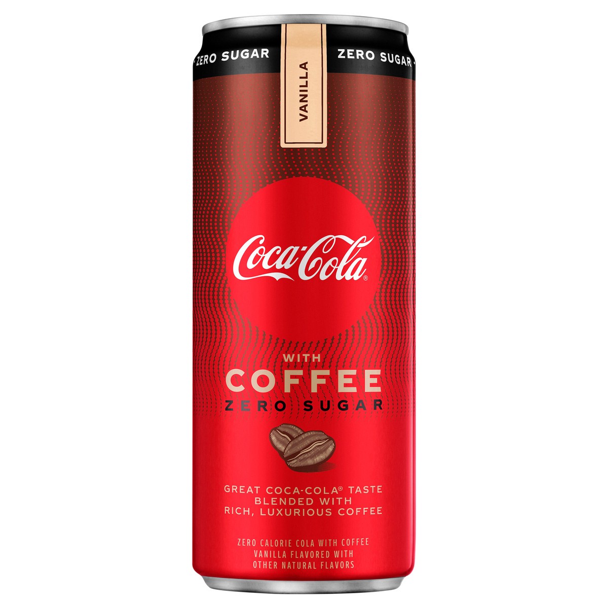 slide 1 of 1, Coca-Cola with Coffee Vanilla Zero Sugar Cans, 12 fl oz, 12 fl oz