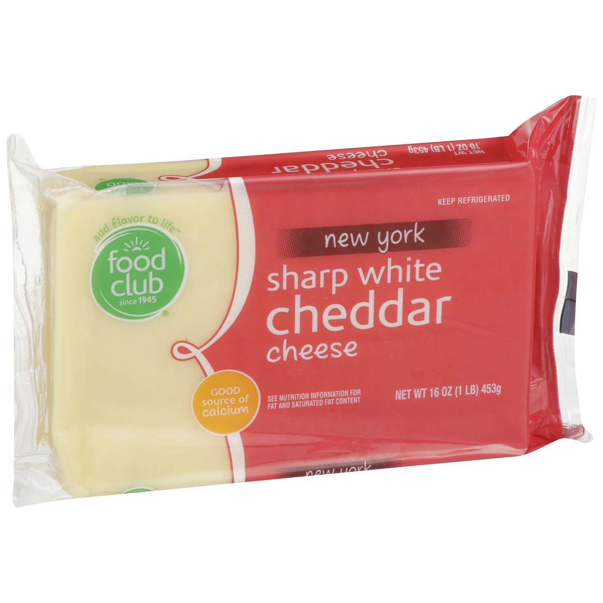 slide 2 of 9, Food Club New York Sharp White Cheddar Cheese, 1 ct