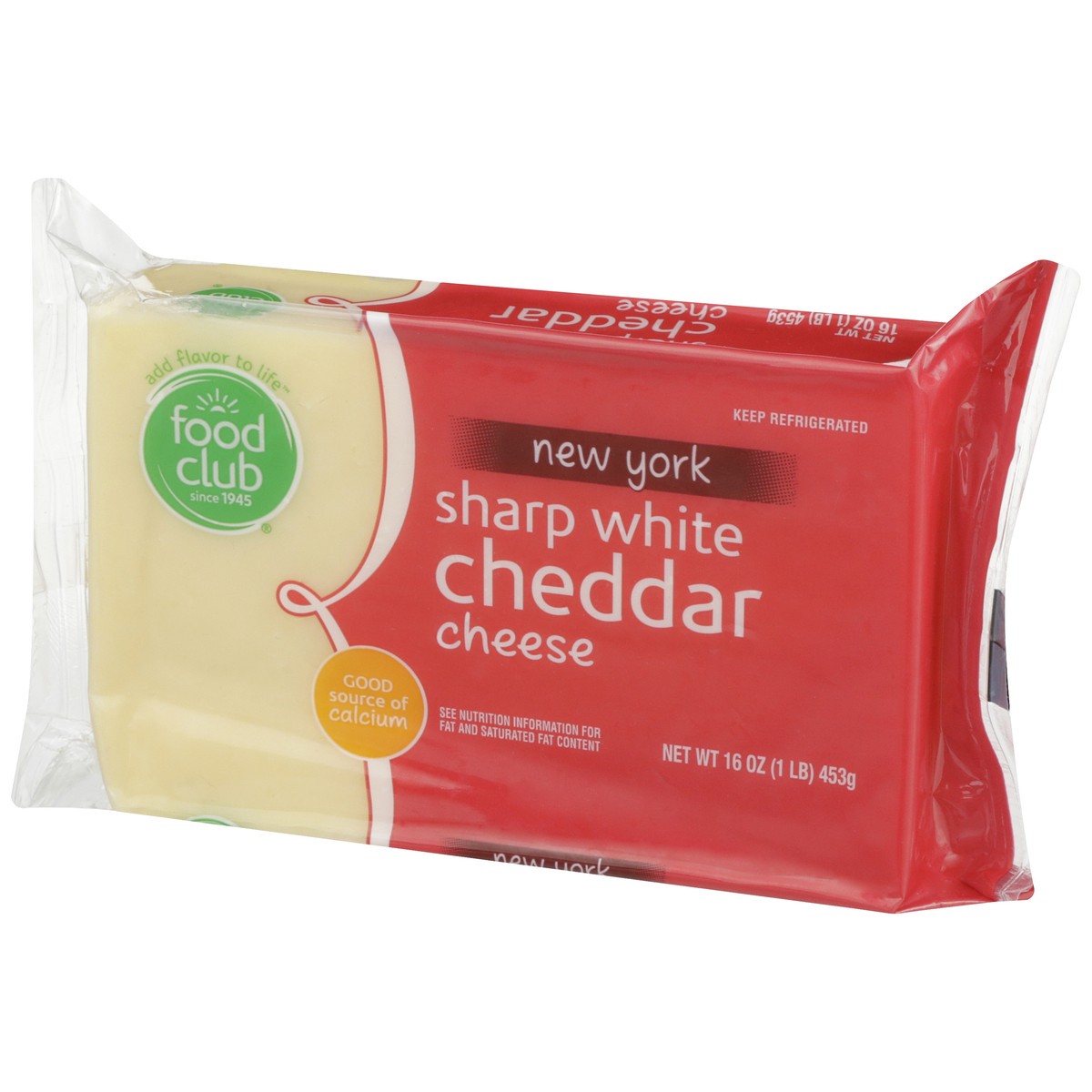 slide 3 of 9, Food Club New York Sharp White Cheddar Cheese, 1 ct