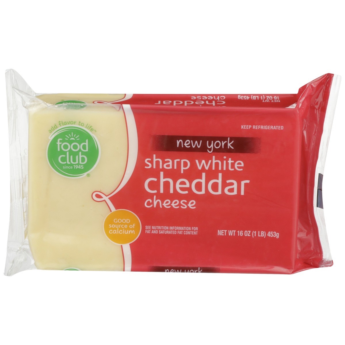 slide 1 of 9, Food Club New York Sharp White Cheddar Cheese, 1 ct