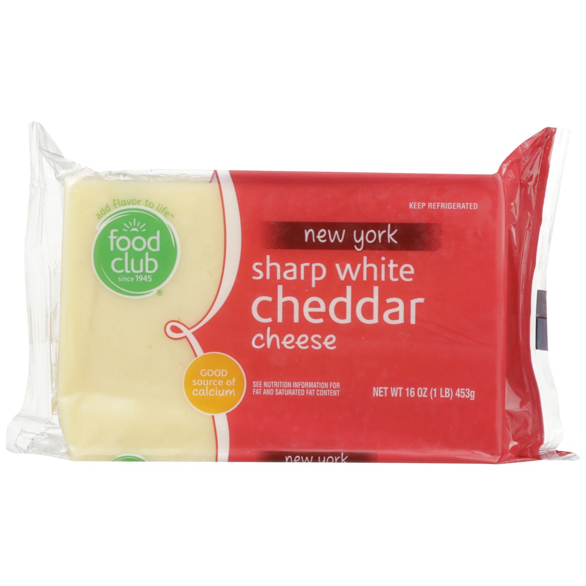 slide 8 of 9, Food Club New York Sharp White Cheddar Cheese, 1 ct