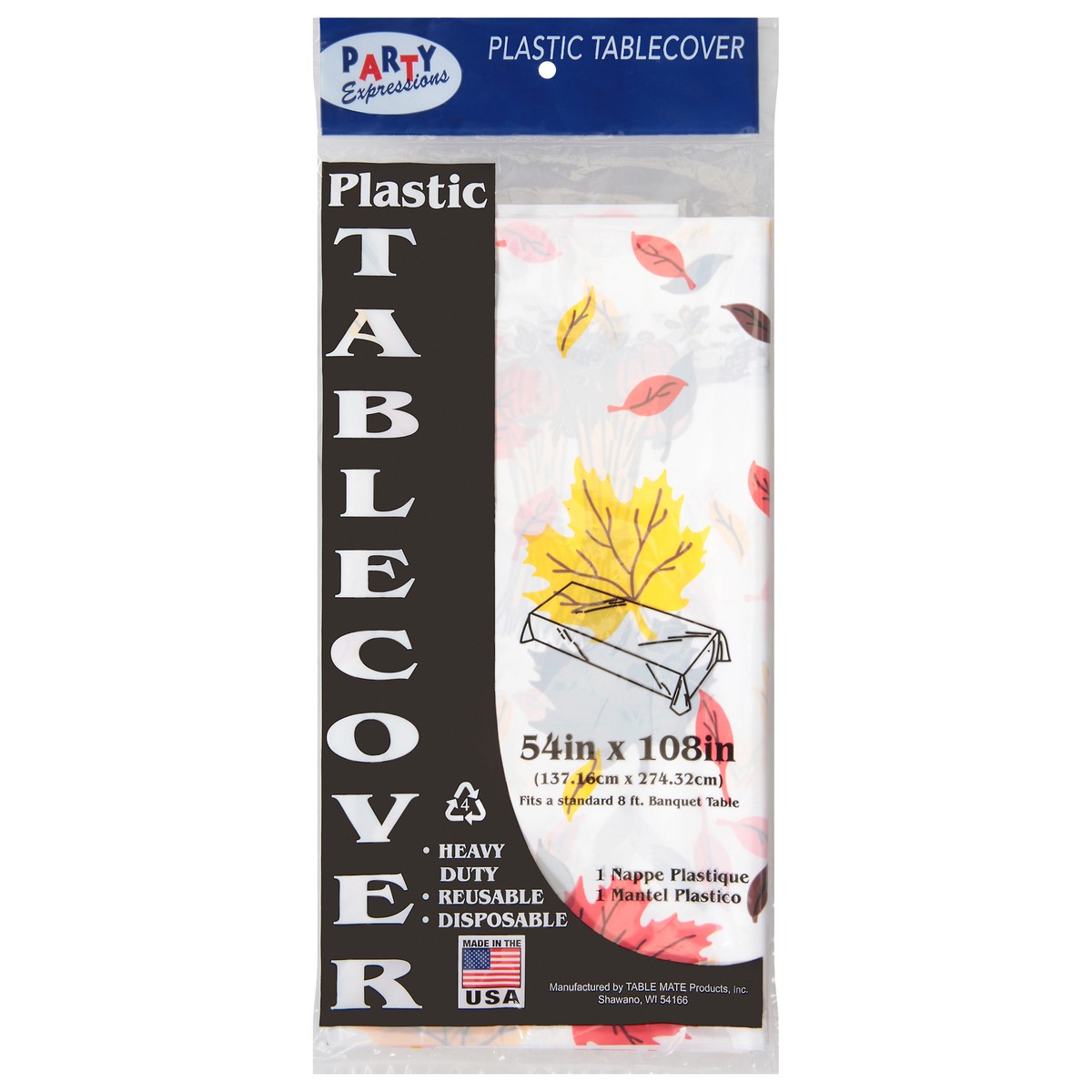 slide 3 of 11, Party Expressions Fall Leaves Plastic Tablecover 1 ea, 1 ct