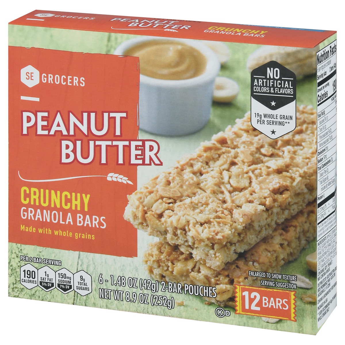 slide 13 of 15, SE Grocers Granola Bars Crunchy Peanut Butter, 8.9 oz