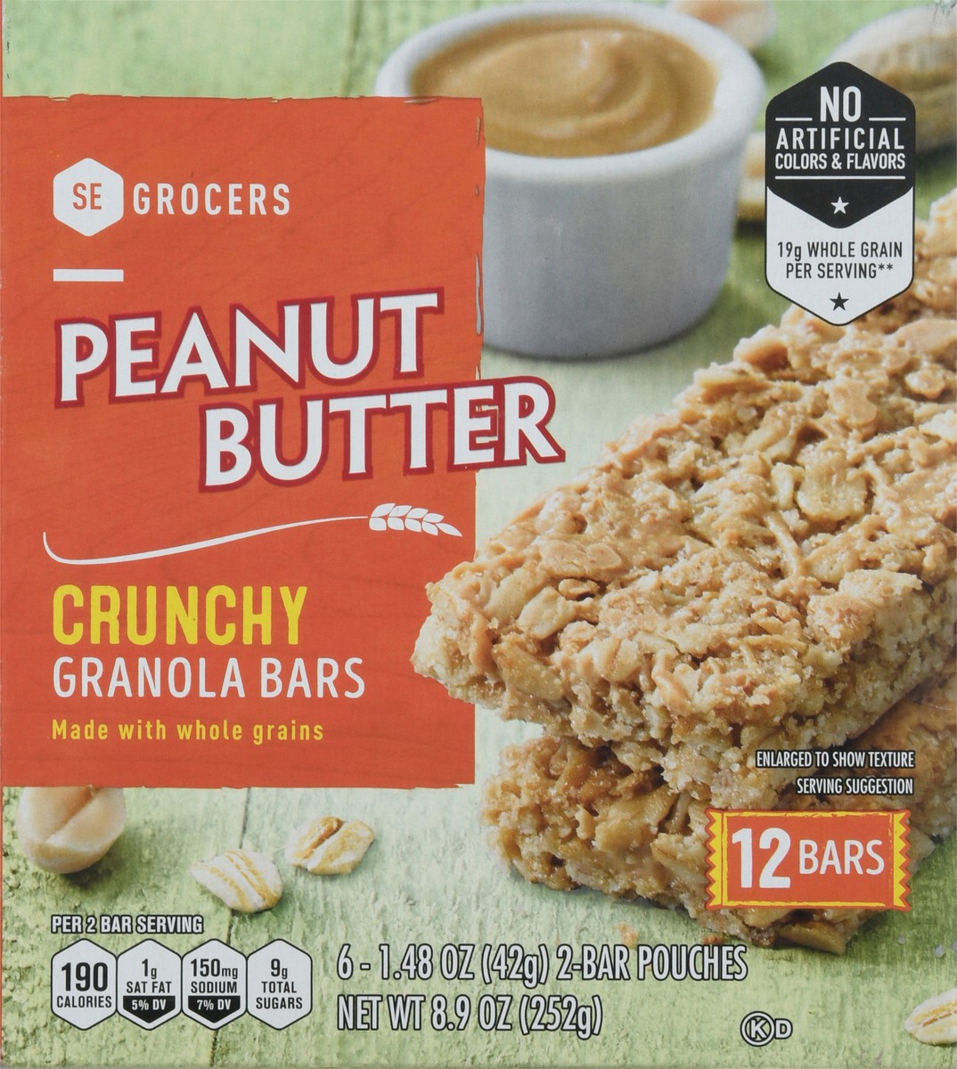 slide 1 of 15, SE Grocers Granola Bars Crunchy Peanut Butter, 8.9 oz
