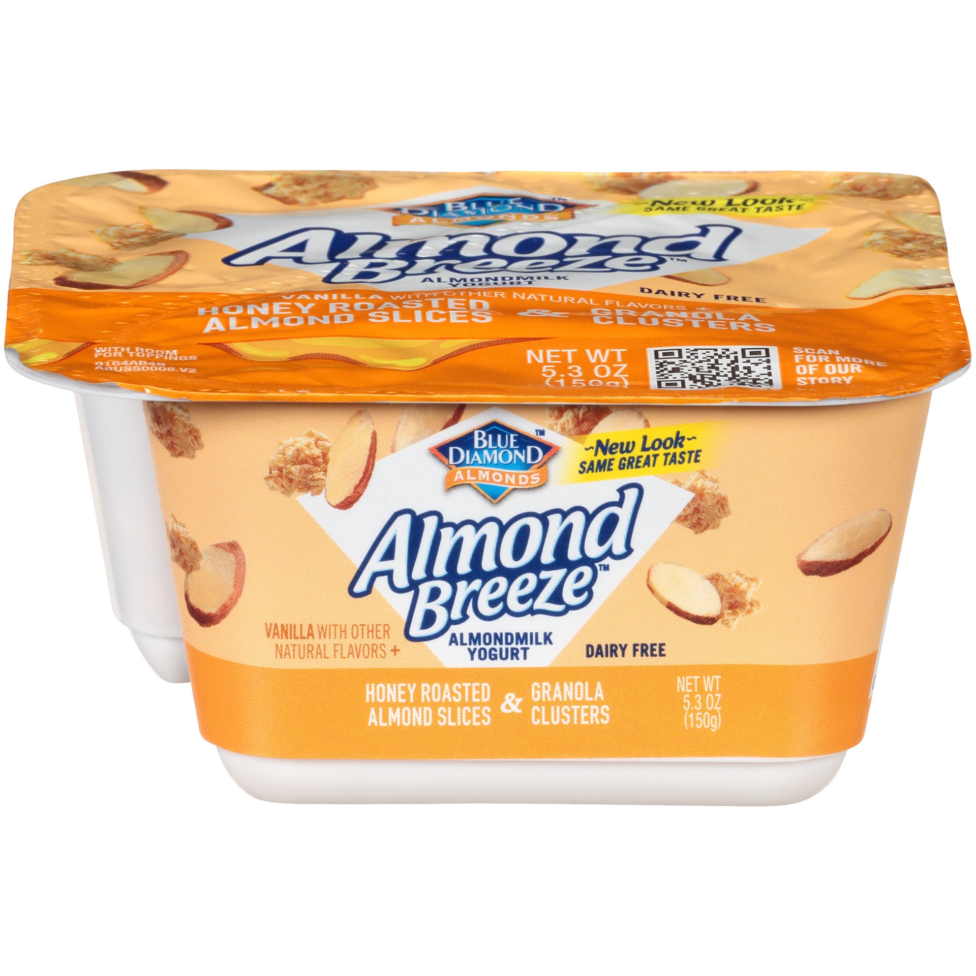 slide 1 of 9, Almond Breeze Vanilla Almondmilk Yogurt with Honey Roasted Flavored Almonds and Granola, 5.3 oz