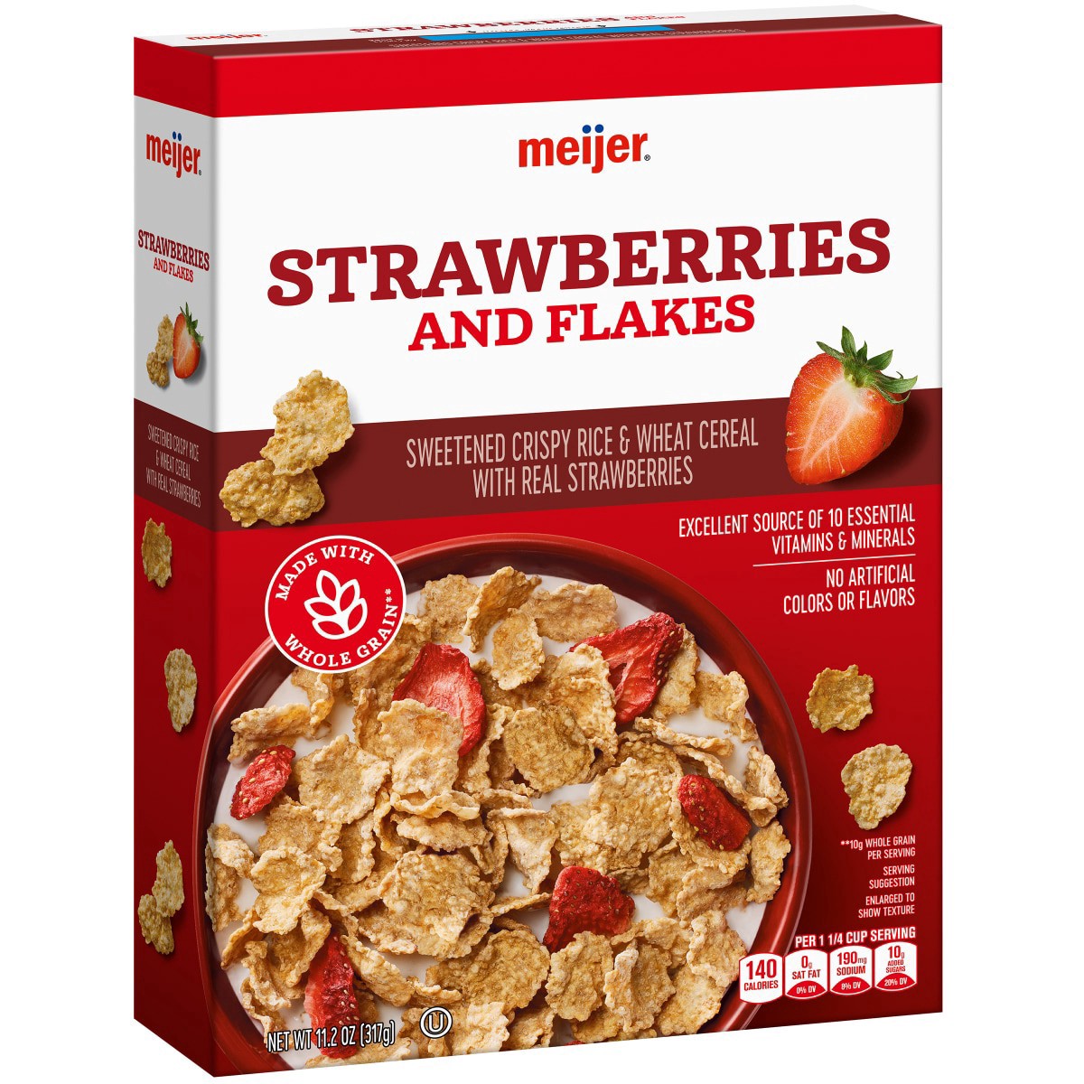 slide 5 of 29, Meijer Rice & Wheat Flakes with Strawberries, 11.2 oz