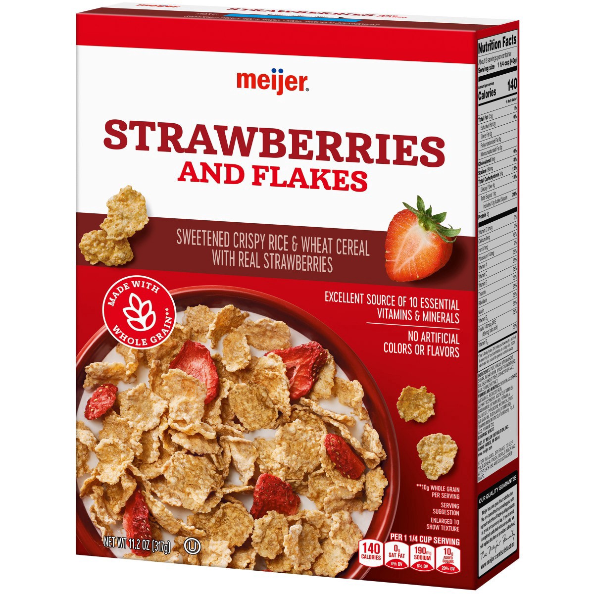 slide 9 of 29, Meijer Rice & Wheat Flakes with Strawberries, 11.2 oz