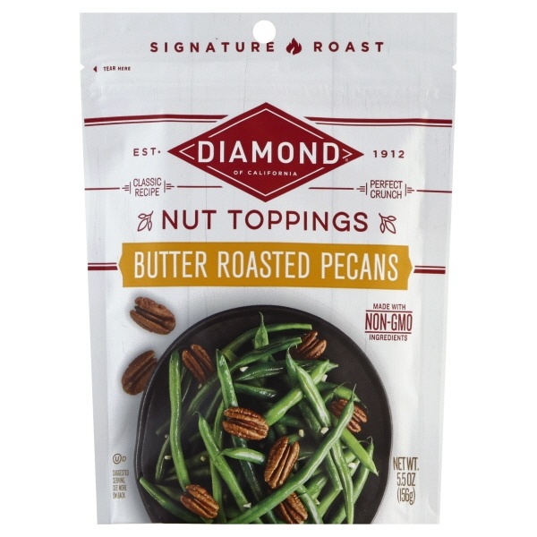 slide 1 of 1, Diamond Nut Toppings, Signature Roast, Butter Roasted Pecans, 5.5 oz