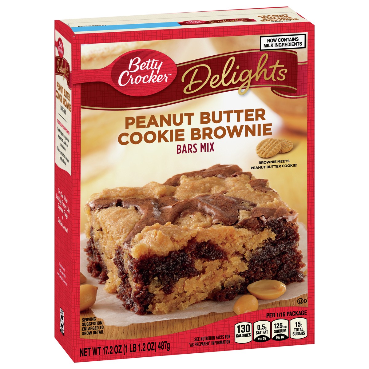 slide 2 of 9, Betty Crocker Delights Peanut Butter Cookie Brownie Bar Mix, 17.2 oz., 17.2 oz