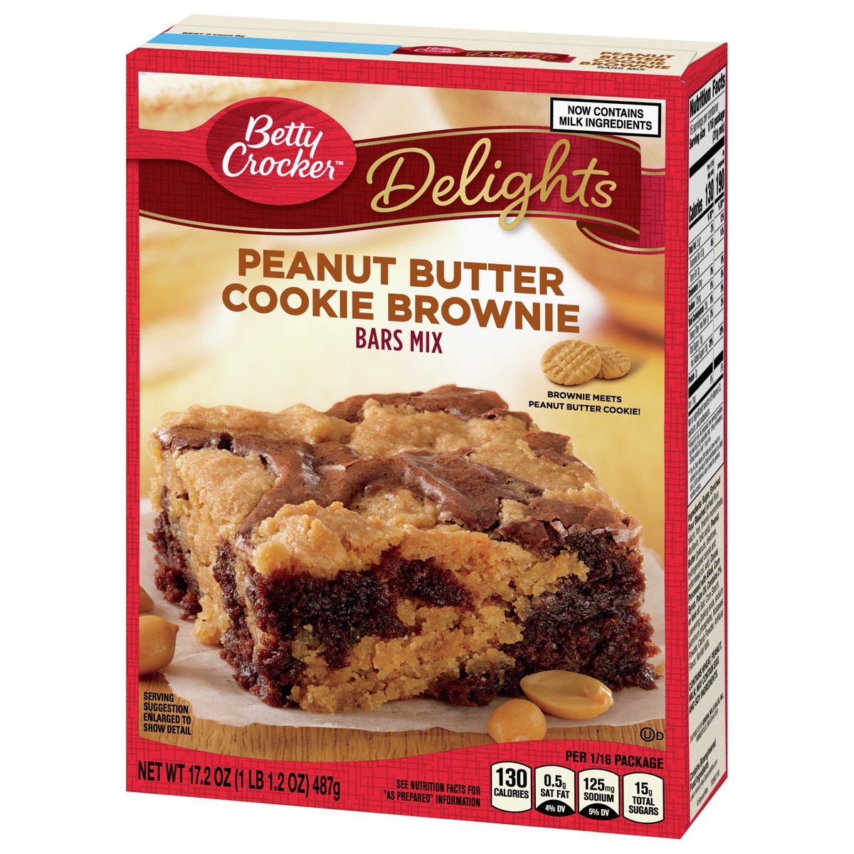 slide 3 of 9, Betty Crocker Delights Peanut Butter Cookie Brownie Bar Mix, 17.2 oz., 17.2 oz