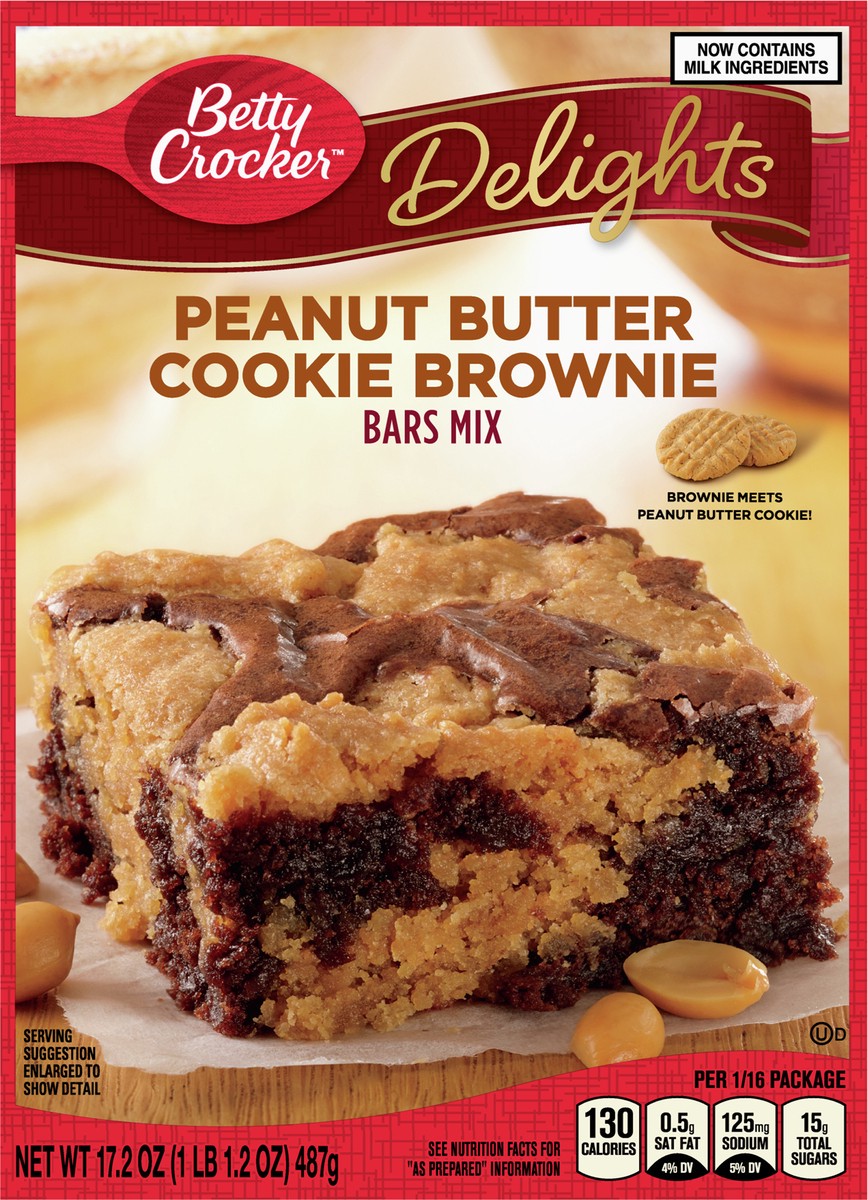 slide 7 of 9, Betty Crocker Delights Peanut Butter Cookie Brownie Bar Mix, 17.2 oz., 17.2 oz