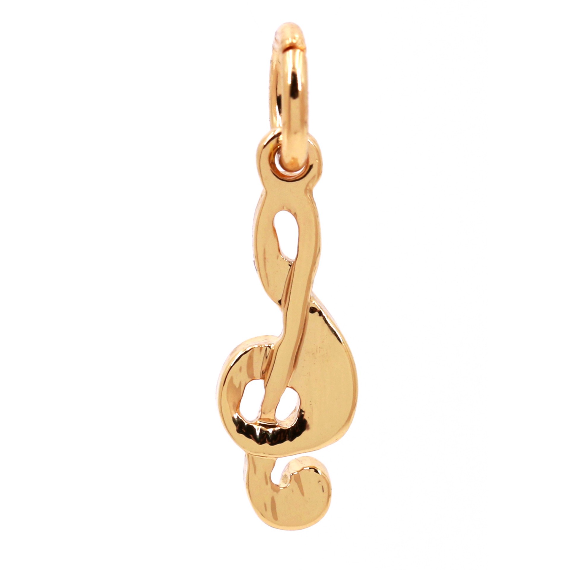 slide 2 of 4, 14k Gold Plated Treble Clef Charm By Bead Landing, 0.85 in x 0.24 in x 0.08 in
