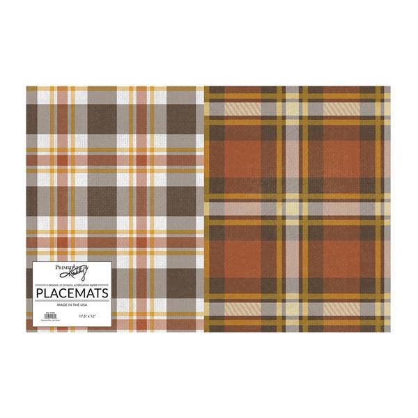 slide 1 of 1, Fall Plaids Paper Placement Set, 24 ct