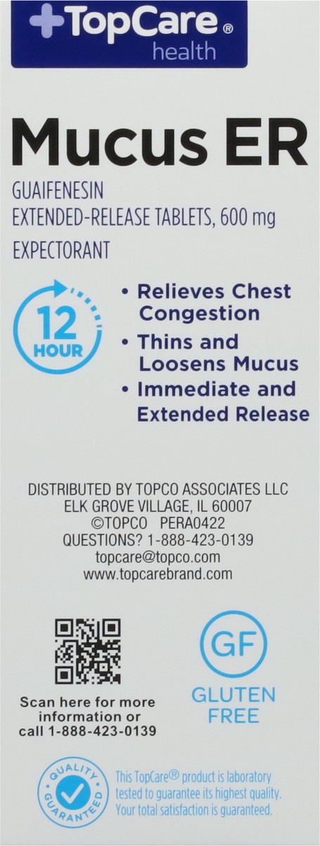 slide 4 of 9, TopCare Health 600 mg Mucus ER 40 Tablets, 40 ct