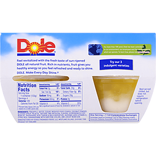 slide 7 of 8, Dole Pineapple & Cream Parfait Cups, 4 ct; 17.2 oz