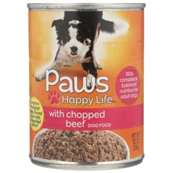 Paws Happy Life Dog Food with Chopped Beef 13.2 oz