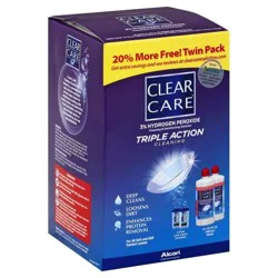 Clear Care Cleaning & Disinfecting Solution, Triple Action Cleaning, Twin Pack