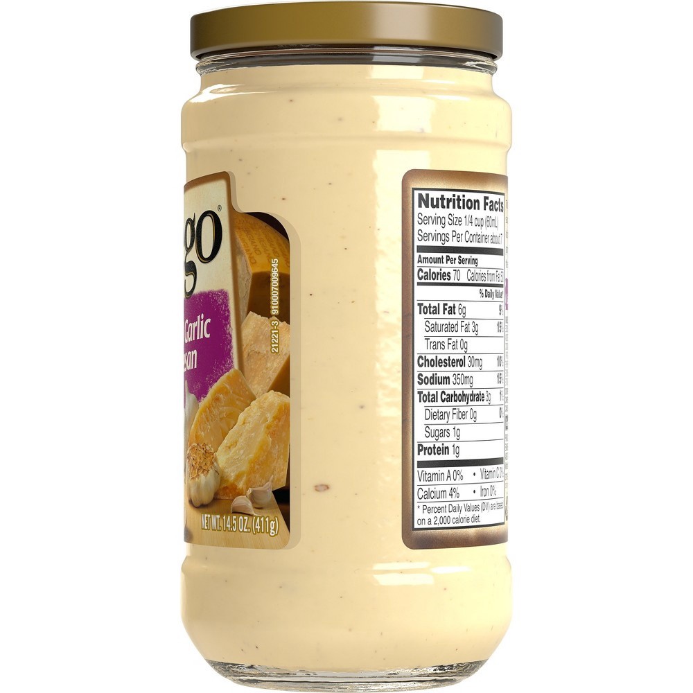 slide 3 of 5, Prego Alfredo Pasta Sauce with Roasted Garlic and Parmesan Cheese, 14.5 oz Jar, 14.5 oz