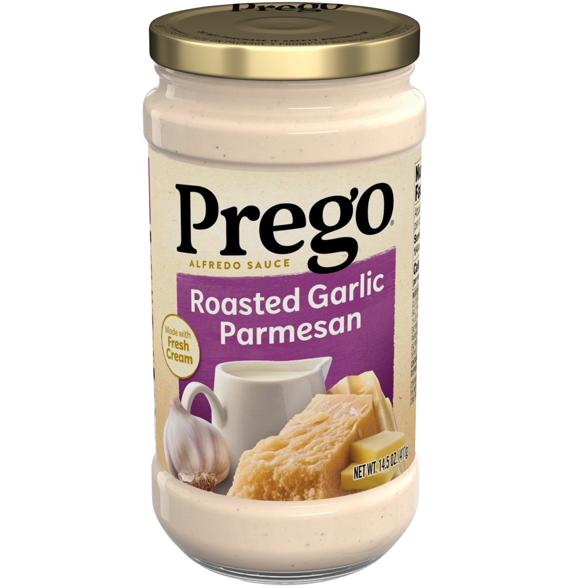 slide 1 of 5, Prego Alfredo Pasta Sauce with Roasted Garlic and Parmesan Cheese, 14.5 oz Jar, 14.5 oz