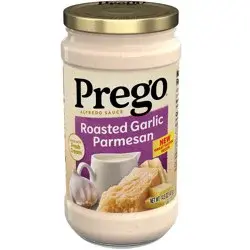 Prego Alfredo Pasta Sauce with Roasted Garlic and Parmesan Cheese, 14.5 oz Jar