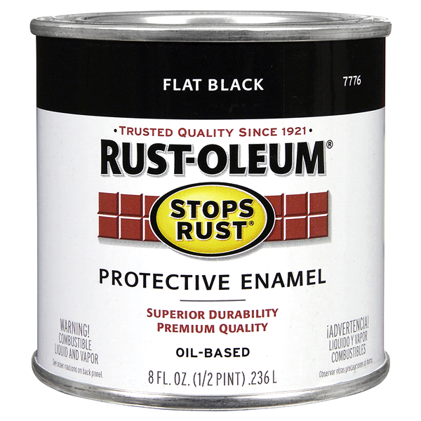 slide 1 of 1, Rust-Oleum Stops Rust Protective Enamel Paint - 7776730, Flat Black, 8 fl oz