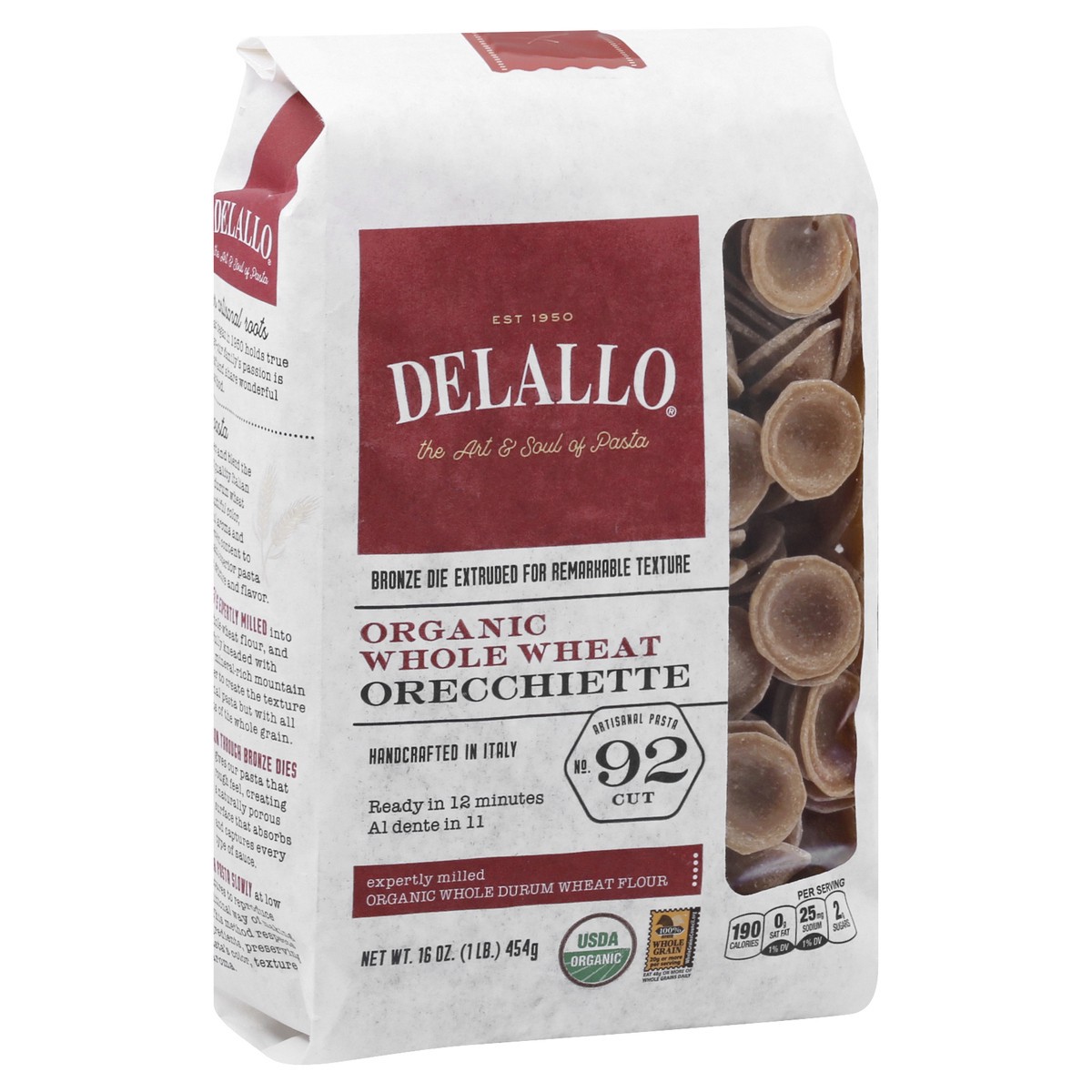 slide 7 of 10, Delallo Pasta Whole Wheat Orecchiette - 16 Oz, 16 oz