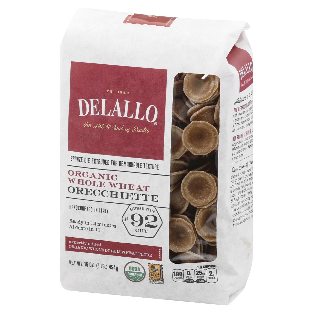 slide 4 of 10, Delallo Pasta Whole Wheat Orecchiette - 16 Oz, 16 oz