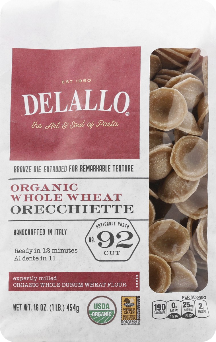 slide 2 of 10, Delallo Pasta Whole Wheat Orecchiette - 16 Oz, 16 oz