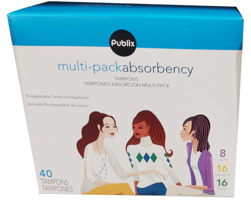 slide 1 of 1, Publix Multi-Pack Absorbency Tampons - 8 Lite / 16 Regular / 16 Super, 40 ct