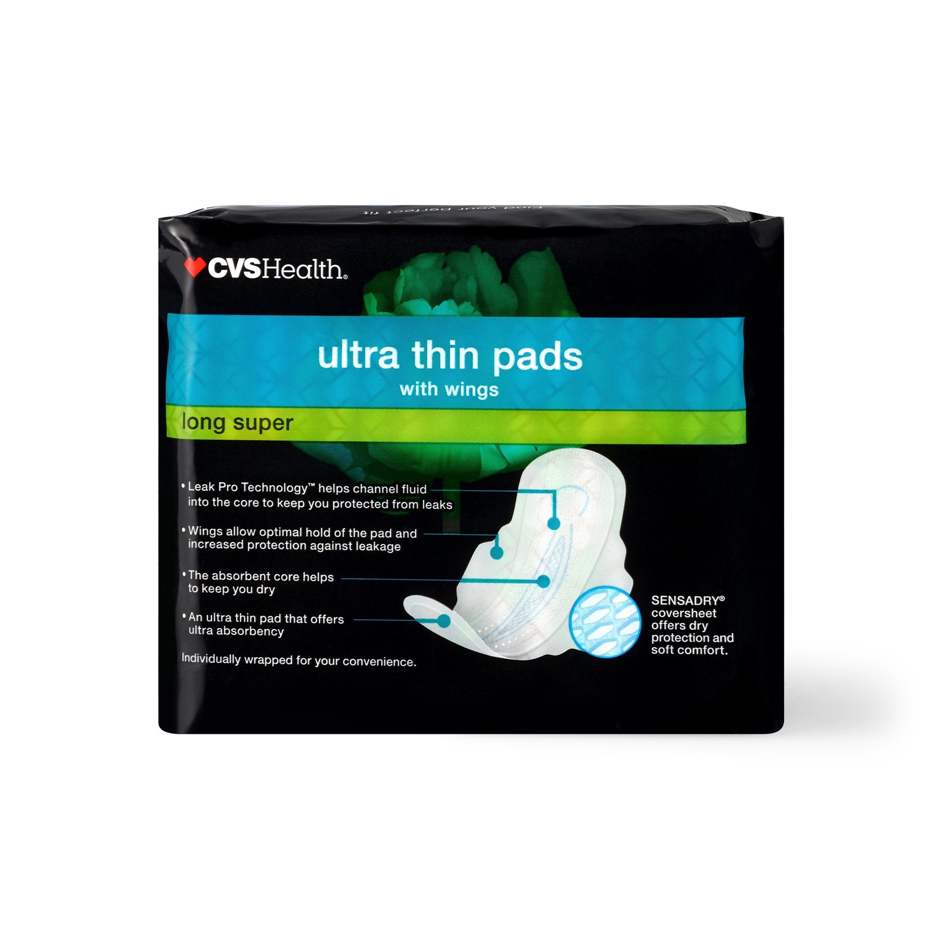 slide 4 of 7, Cvs Ultra Thin Pads With Wings, Super, 16 Ct, 16 ct