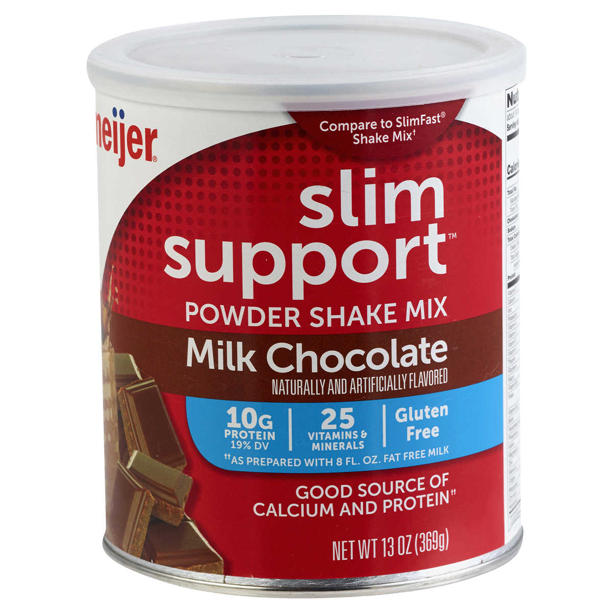 slide 1 of 9, Meijer Slim Supreme Shake Mix, Chocolate Flavor, 13 oz