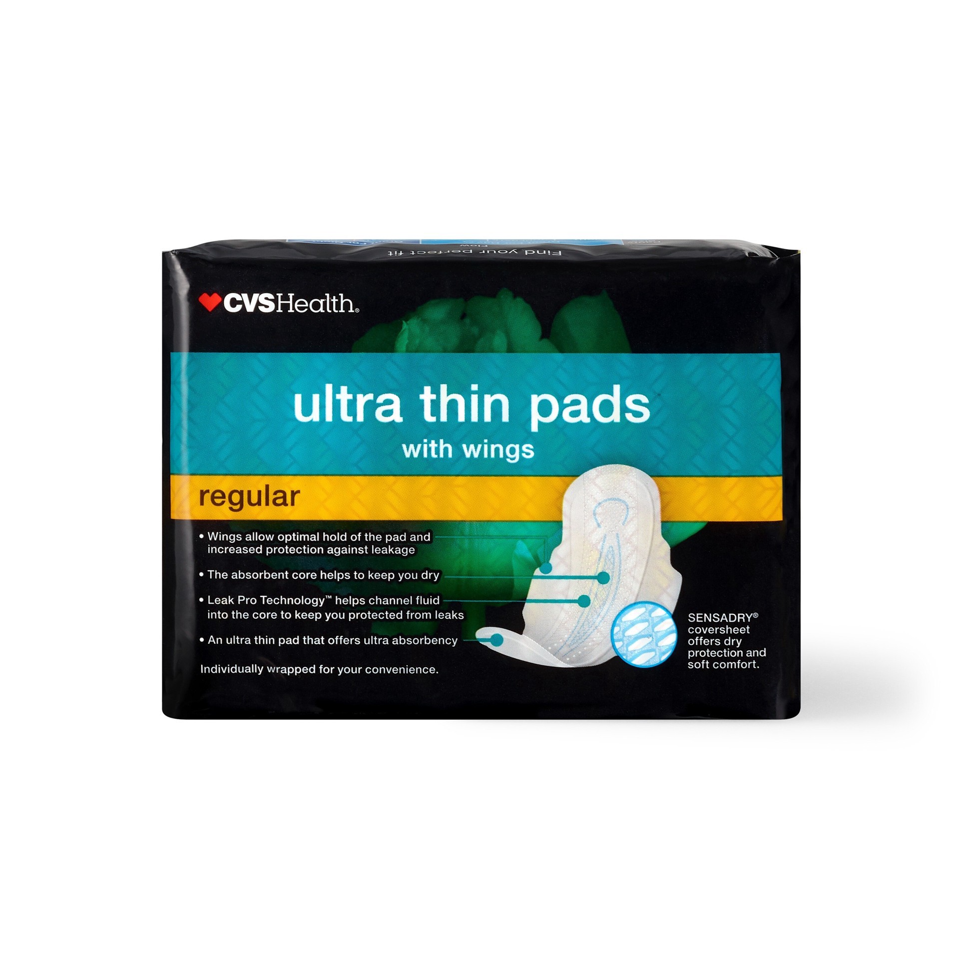 slide 3 of 7, Cvs Ultra Thin Pads With Wings, Regular, 18 Ct, 18 ct