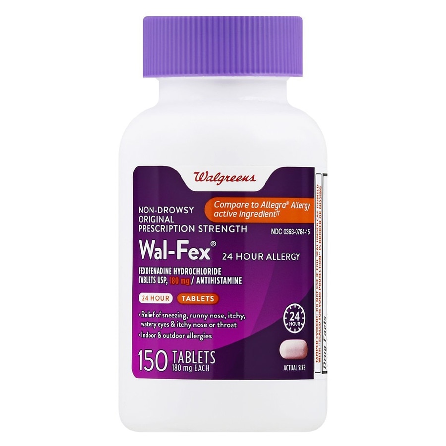 slide 1 of 1, Walgreens Wal-Fex 24 Hour Allergy Relief Tablets, 150 ct