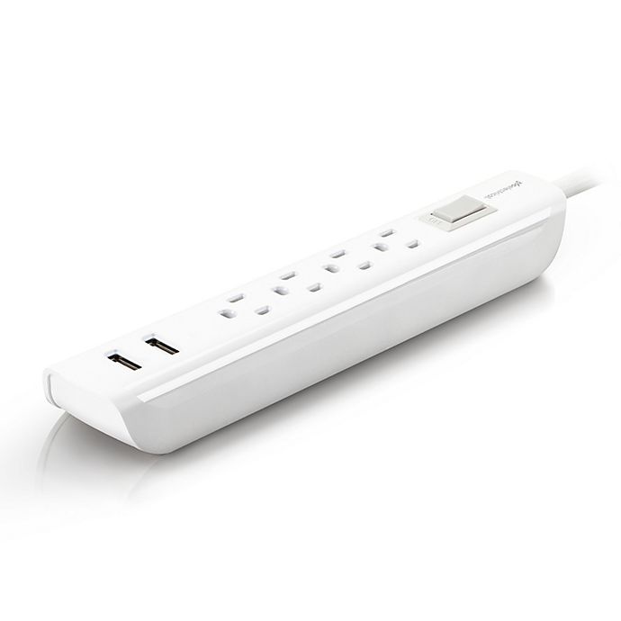 slide 2 of 2, 360 Electrical Villa 2.4 Power Strip with 4 Outlets and 2 USB Ports - White, 1 ct