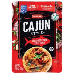 H-E-B Wild Caught Seasoned Chunk Light Tuna Pouch - Cajun-Style