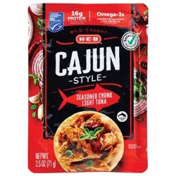 H-E-B Wild Caught Seasoned Chunk Light Tuna Pouch - Cajun-Style