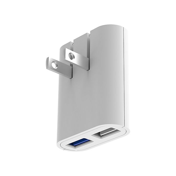 slide 1 of 2, iHome AC Pro Dual Port Wall Charger - White, 1 ct