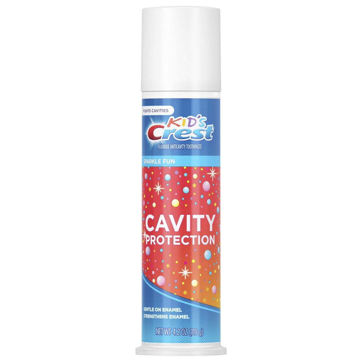 slide 1 of 4, Crest Kid's Cavity Protection Toothpaste Pump (children and toddlers 2+), Sparkle Fun Flavor, 4.2 ounces, 4.2 oz