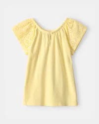Carters Girls Eyelet Top - Yellow Yellow 5