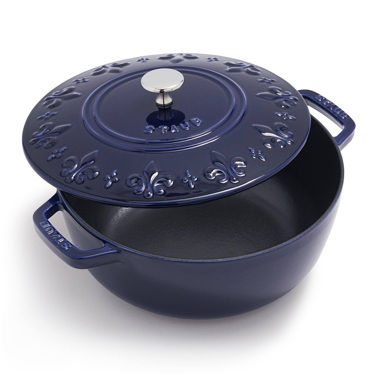 slide 1 of 1, STAUB Fleur-de-Lis Oven, Marin, 3.75 qt