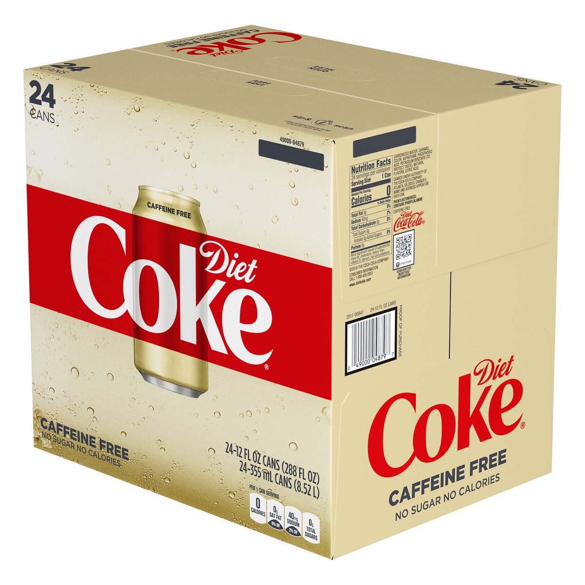 slide 4 of 6, Diet Coke Caffeine Free Soda Soft Drink, 12 fl oz, 24 Pack, 288 fl oz