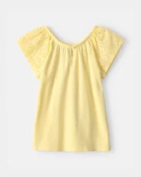 Carters Girls Eyelet Top - Yellow Yellow 4