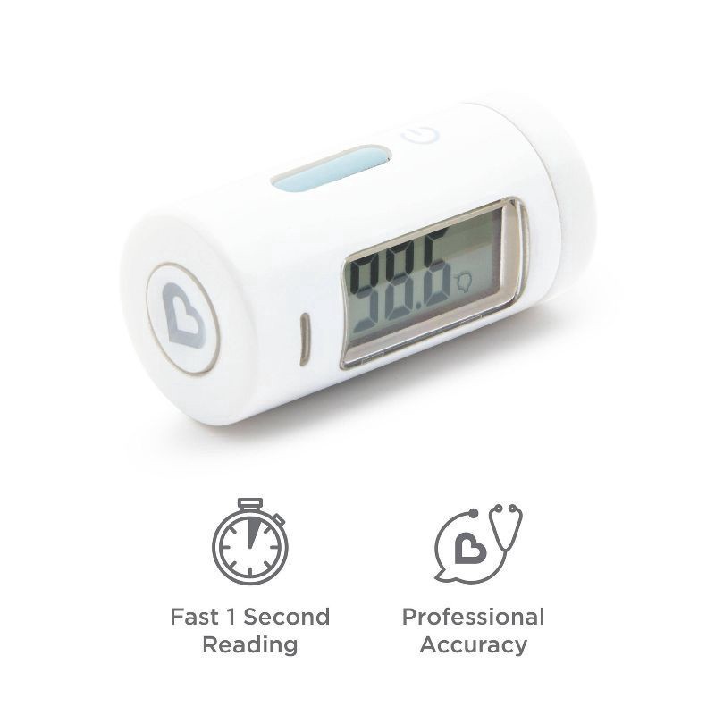 slide 3 of 8, Munchkin Mini Thermometer for Baby & Kids' - No Touch Forehead Thermometer with Travel Case, 1 ct