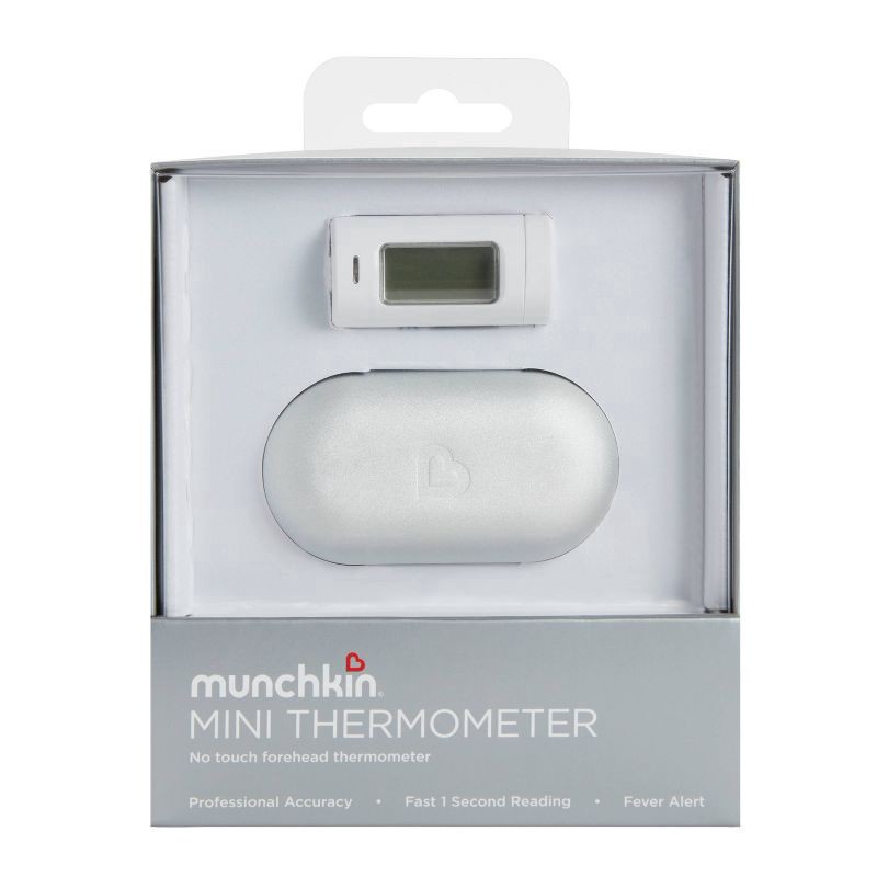 slide 6 of 8, Munchkin Mini Thermometer for Baby & Kids' - No Touch Forehead Thermometer with Travel Case, 1 ct