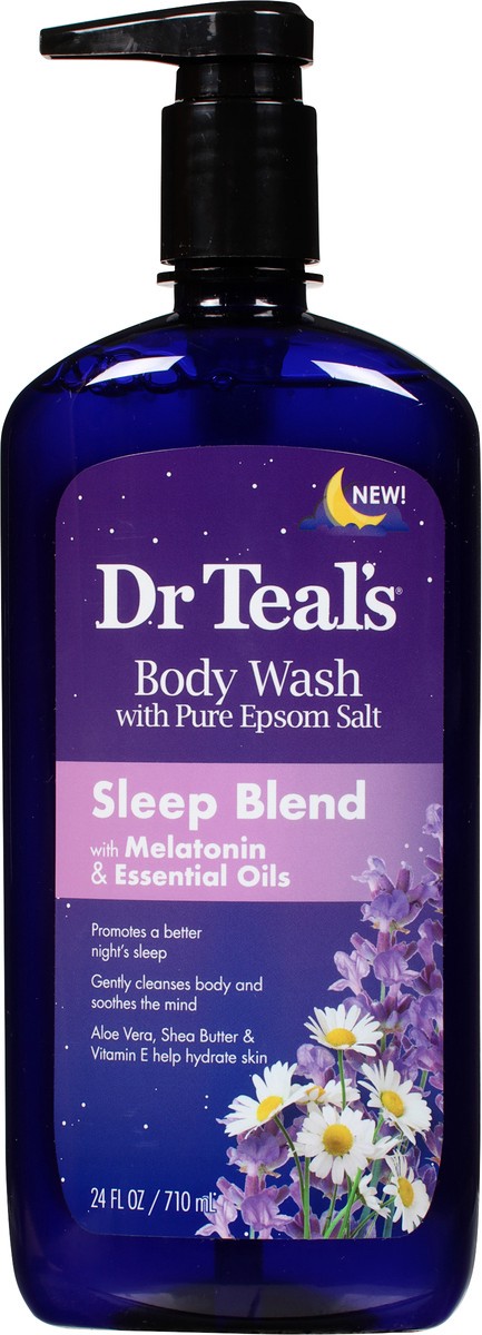 slide 11 of 11, Dr. Teal's with Melatonin & Essential Oils Sleep Blend with Pure Epsom Salt Body Wash 24 fl oz, 24 fl oz