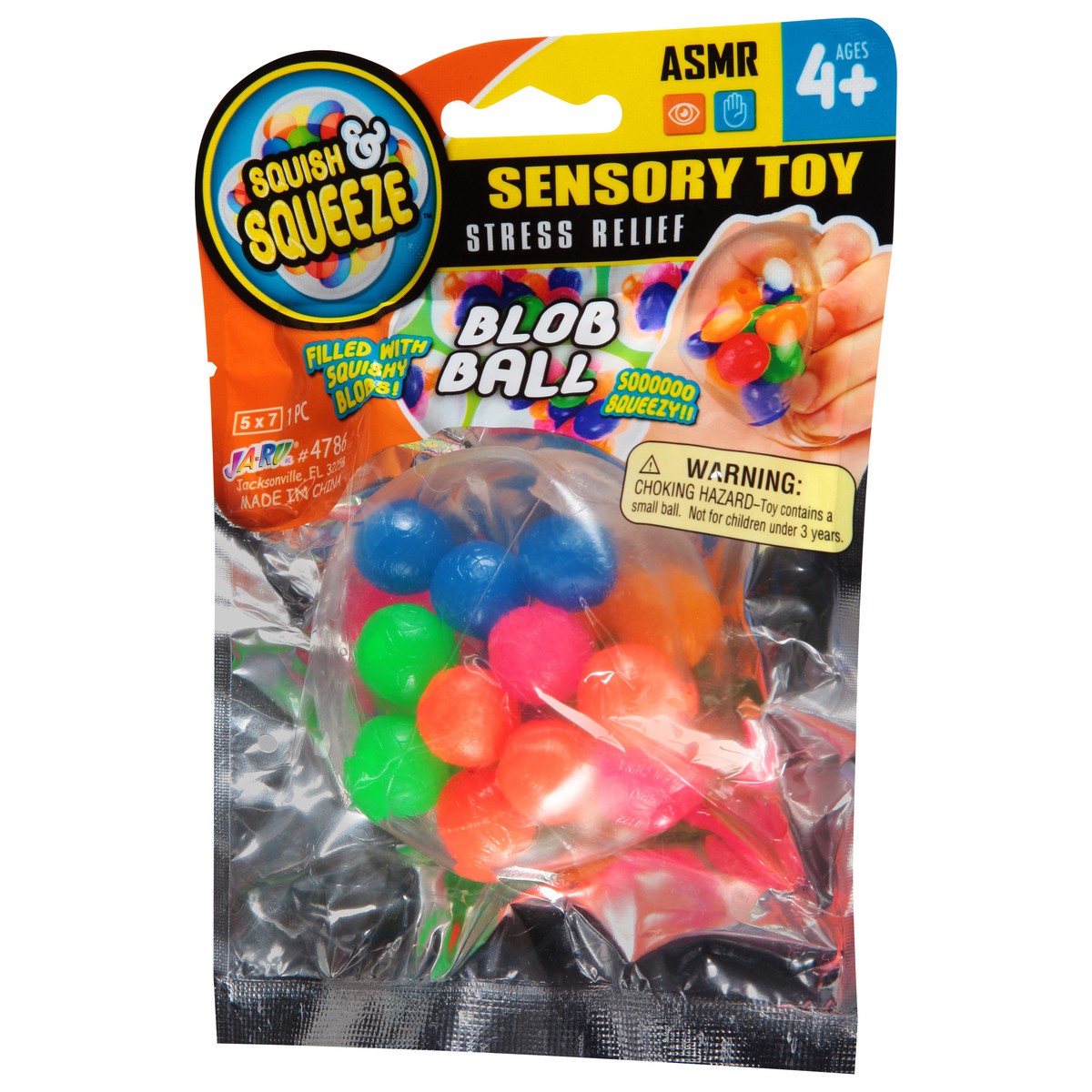 slide 4 of 9, Ja-Ru Stress Relief Sensory Toy Age 4+ Blob Ball 1 ea, 1 ct