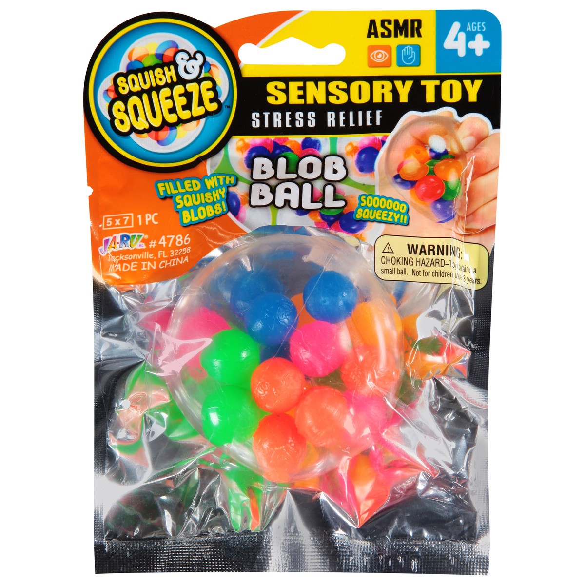 slide 1 of 9, Ja-Ru Stress Relief Sensory Toy Age 4+ Blob Ball 1 ea, 1 ct