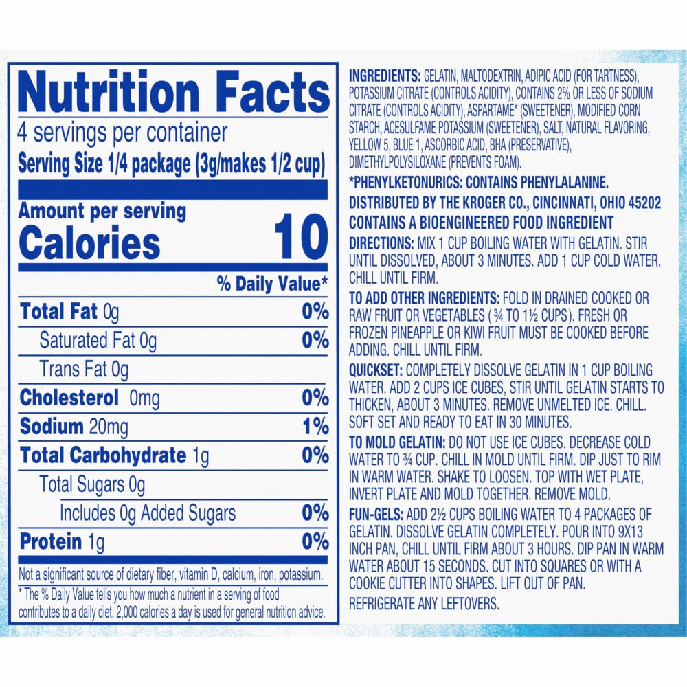 slide 4 of 4, Kroger Sugar Free Lime Gelatin Mix, 0.44 oz