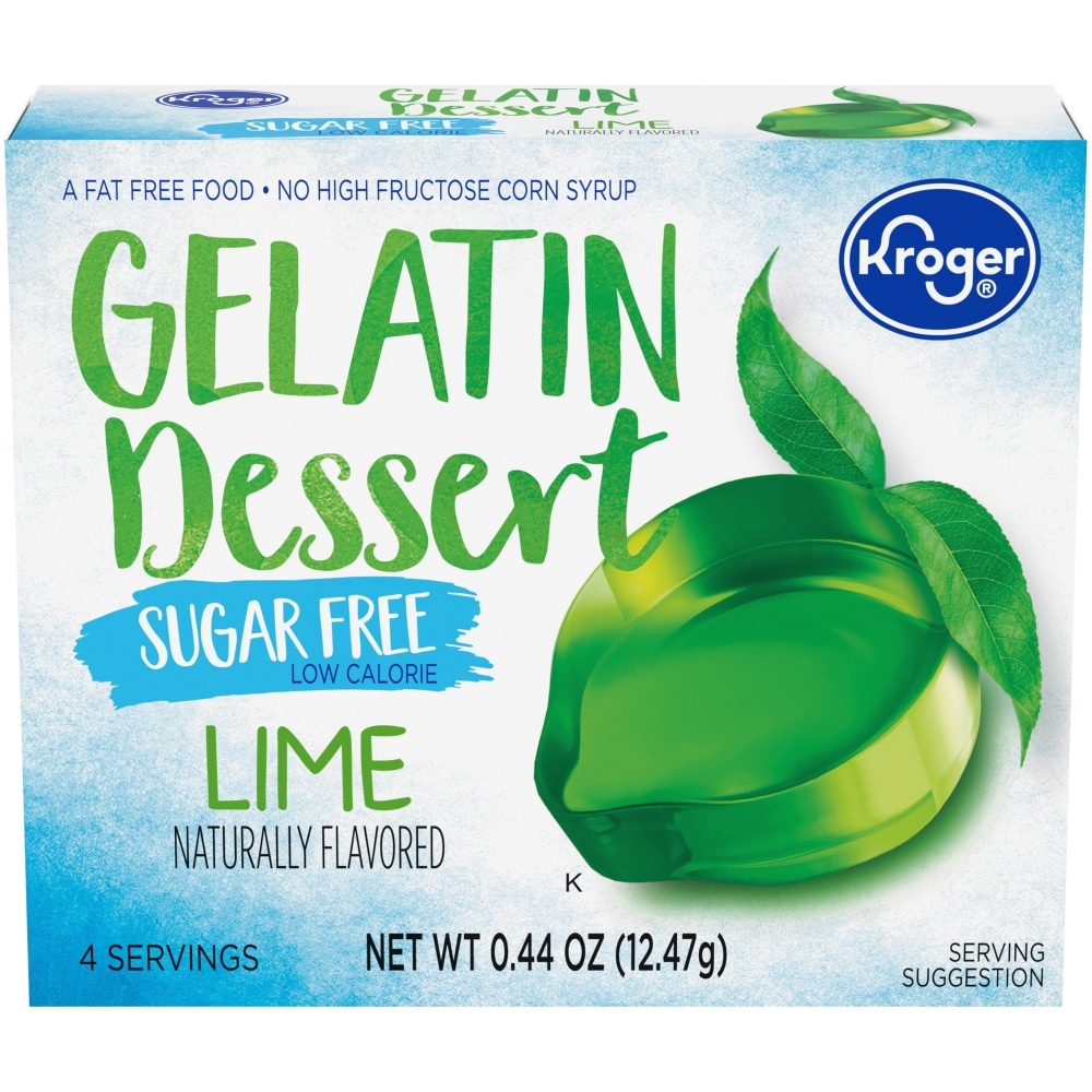 slide 1 of 1, Kroger Sugar Free Lime Gelatin Mix, 0.44 oz